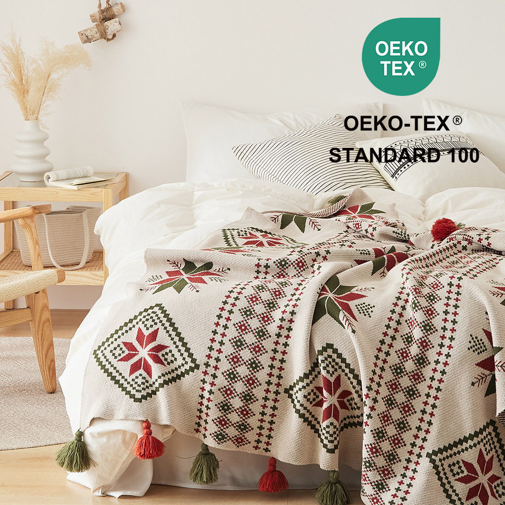 New Bohemian Style Pure Cotton Tassel Blanket, Bedroom Sofa Blanket, Air-Conditioning Blanket, Office Lunch Blanket