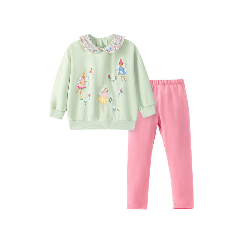 Vente en gros vêtements enfants usine directe, ensemble fille automne, tenue enfant mignonne style