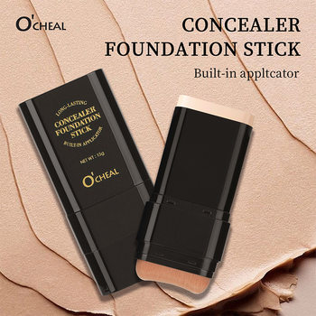 Amazon Cross-Border Makeup Concealer Non-Removing Makeup Liquid Foundation Puff Brush + Solid Foundation Two-In-One English Version
