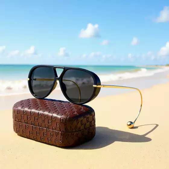2025 Fashion High-End Sunglasses Y2K Double Beam Toad European and American Cross-Border Sunglasses Pilot Large Frame Yellow