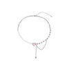 Heart-Shaped Spliced Pearl Necklace with a Japanese and Korean Design, High-End Light Luxury Niche Clavicle Chain, 2025 New Women's Neck Chain