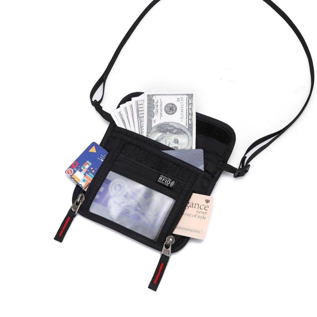 Amazon close-fitting anti-theft brush ID bag Pasher bag Travel Hanging Bag Small Card Bag Multi-functional Hanging Bag logo