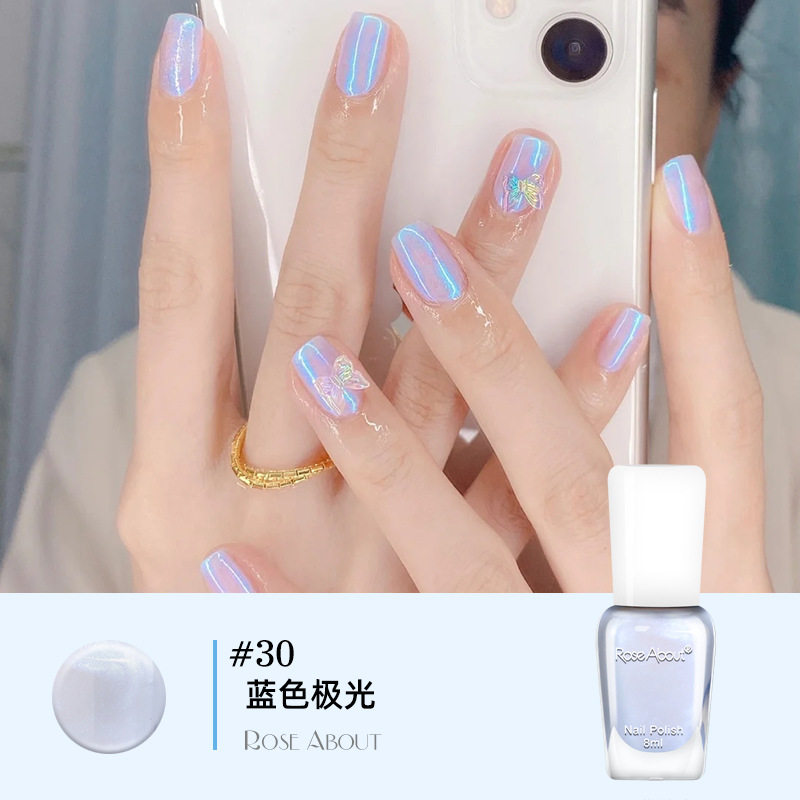 New No-Bake Water-Based Nail Polish Aurora Nude Color Brightening Set Quick-Drying Transparent Odorless Nail Polish in Stock