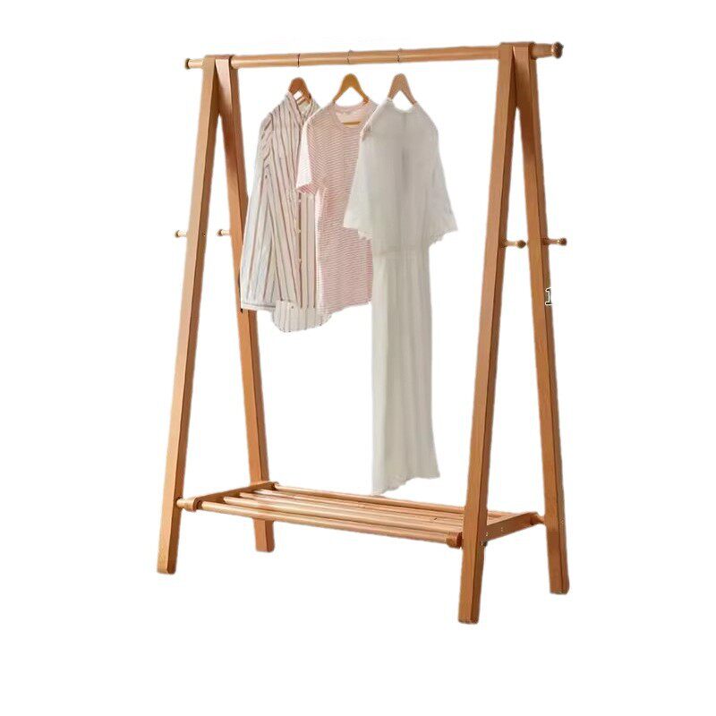 Dongmu Jiayi Solid Wood Coat Rack Hanger Floor Bedroom Household Hanger Simple Clothes Rack Indoor Shelf