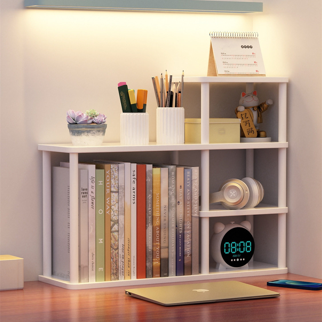 Layered Bookshelf on Desk, Office Desk, Multi-Layer Storage Rack, Simple Kidsren's Storage, Student Storage Small Rack