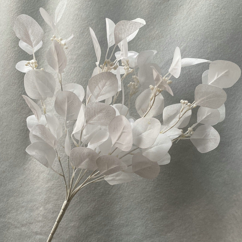 把束9叉带豆苹果叶人造装饰假花批发婚庆仿真花束室内摆件 假绿植