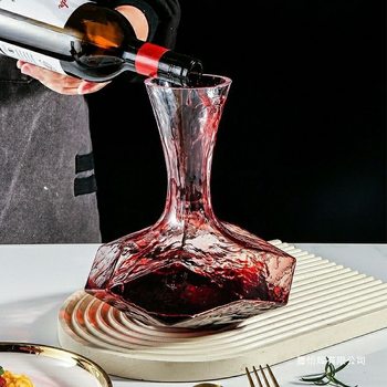 New Home Decanter Red Wine Cup Set Crystal Goblet Wine Glass Geometric European Light Luxury Style