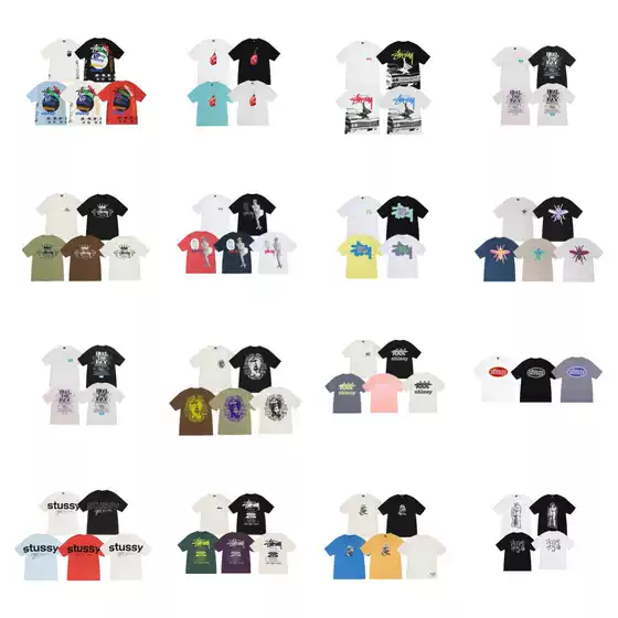 Amazon Cross-border Short-sleeved T-shirt American Fashion Brand No.8 Billiards Series Mercury Dice Printed Pure Cotton for Men and Women Couples