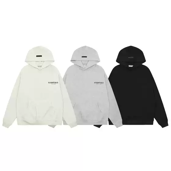 Long-Term Supply of Fog Hooded Sweatshirts for Men, Fleece-Lined, Double-Stitched, American-Style Trendy Brand, Essentials, Loose Fit, Couple's Hoodies
