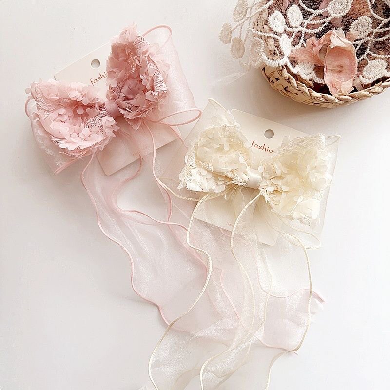 Super fairy bow ribbons and broken hairpins. Sweet girly pon...