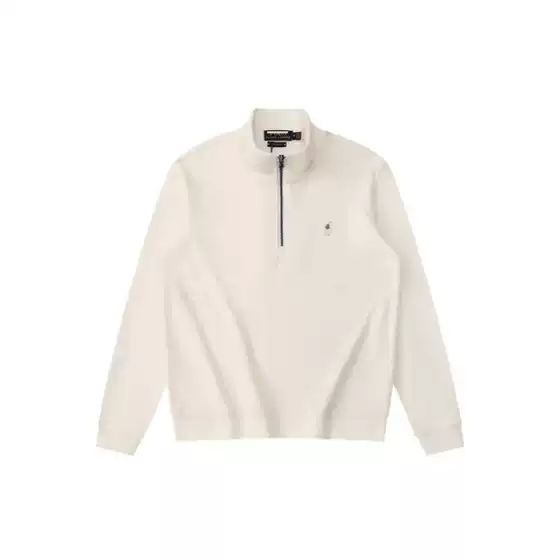 2025 Men's Sweatshirt Half-Zip Stand Collar Spring and Autumn New Embroidered Pony Logo Trendy Long Sleeve Casual Ribbed Sweatshirt