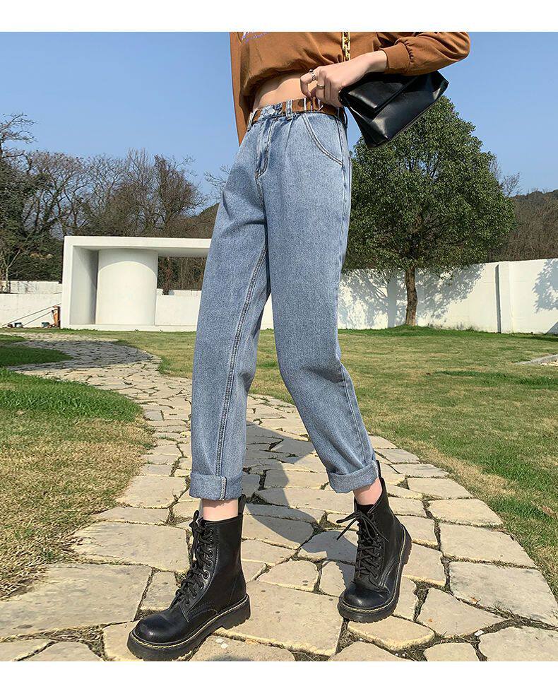High Waisted Harem Jeans for Women Loose Fit Slimming Versatile Trendy Spring Fashion for Students Wholesale