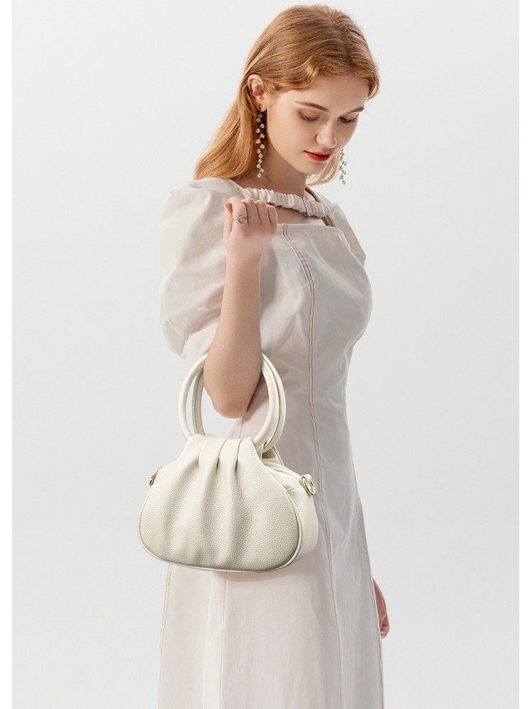 Cross-Border Mom Bag, Simple Middle-Aged Women's Bag, 2025 New Style Women's Double-Layer Small Handbag, Crossbody Soft Leather Women's Small Bag