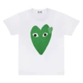 White Large Green Heart