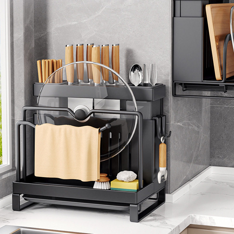 Multifunctional Kitchen Chopstick Holder, Cutting Board and Knife Rack, Wall-Mounted Chopstick Cage, Integrated Kitchen Knife Storage