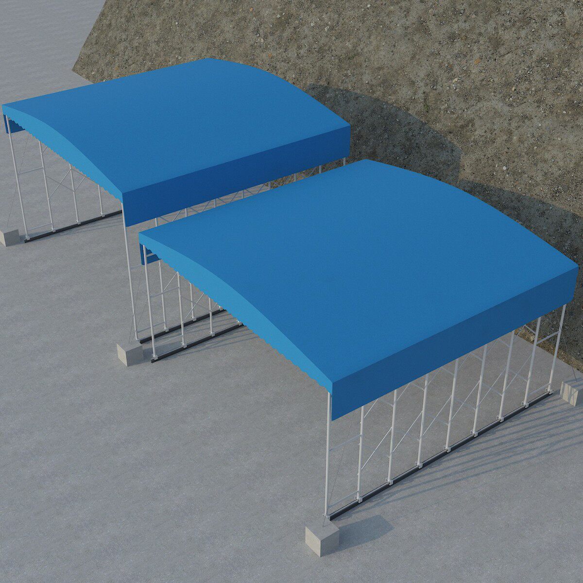 移动收缩推拉雨棚大型户外工厂仓库篮球网球场伸缩遮阳雨蓬活动棚