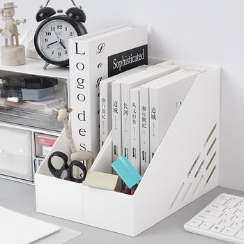 Desktop File Book Stand Box File Rack Storage Rack Office Dormitory Ins Mobile Desk-Side Bookshelf Bookend Shelf