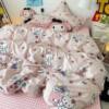 Ins Cartoon Cat Girl Heart Pink Four-Piece Set Cute Bedding Plaid Bed Sheets Dormitory 3-Piece Quilt Cover