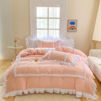 Cross-border Japanese size Korean style gentle princess Lolita cute girly bedroom four-piece kit wholesale