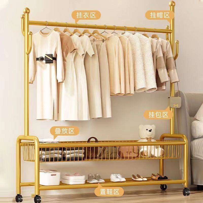 Drying Rack Floor Vertical Movable Thick Bold Drying Rack Indoor Simple Rod Coat Rack Clothes Rack