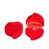 Heart-Shaped Flocking Box Ring Box Tilted Heart-Shaped Rose Flower Double Ring Slot Jewelry Box Red Flocking Packaging Box Jewelry