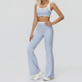 3129 bra + 3129-2 wide-leg bell-bottom pants - water mist blue
