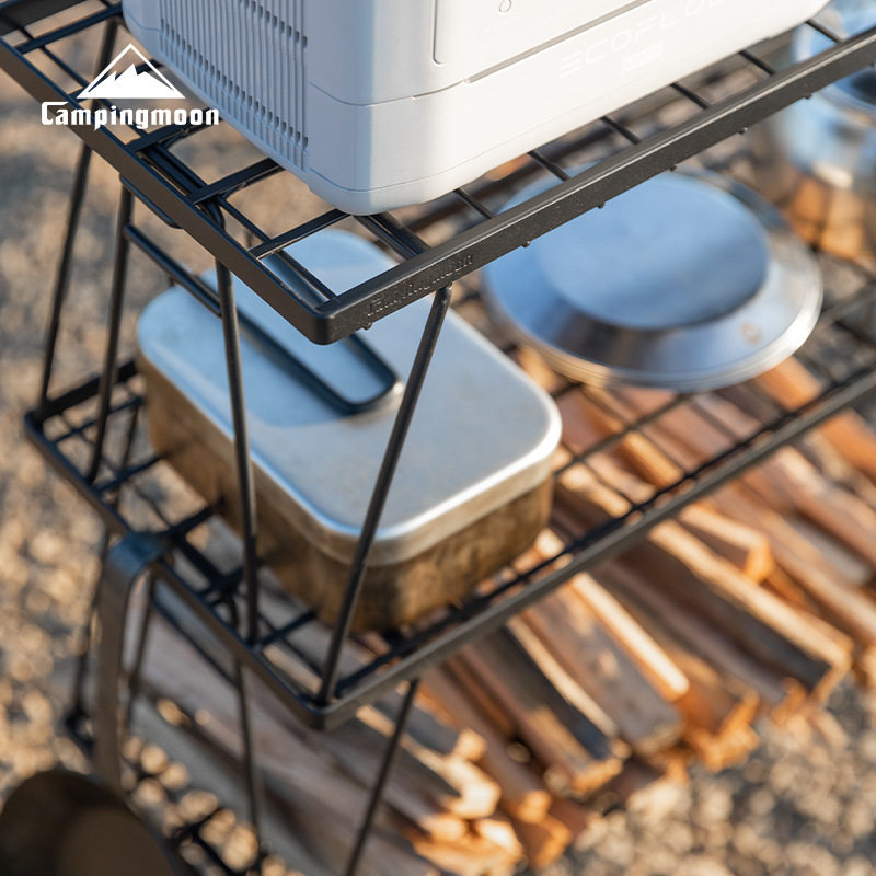 Koman T-229 Outdoor Travel Mountain Picnic Iron Combination Storage Rack Outdoor Portable Camping Style Foldableing Table