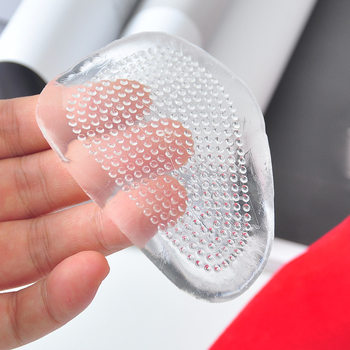 Forefoot Pad Front Half Pad Half Size Pad Silicone Transparent Non-Slip Insole Super Soft Thickened Size Adjustment Anti-Foot Pain