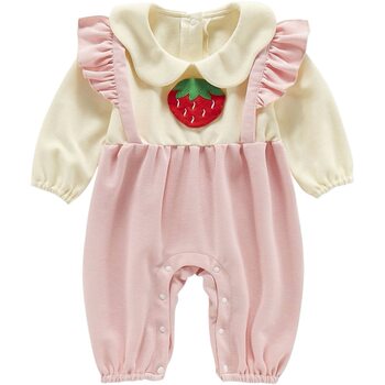 Baby Spring & Fall Jumpsuit, Baby Girl Princess Long-Sleeved Romper, Pure Cotton Outer Wear, Autumn Clothing Set, Pure Cotton Romper