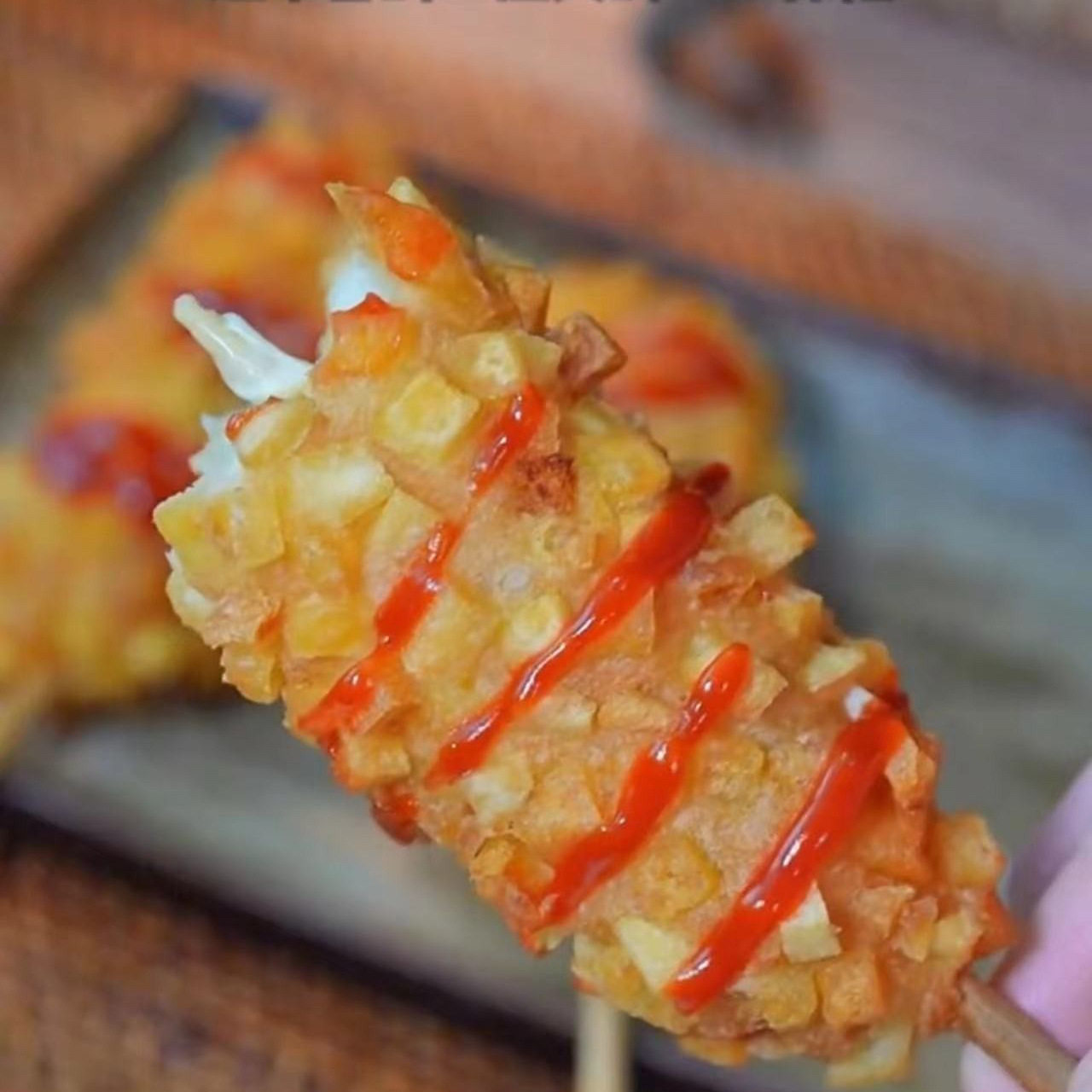 Potato Cheese Hot Dog Stick Breakfast Air Fryer Semi-finished Food Baked Sausage Semi-finished Fried Skin Semi-finished