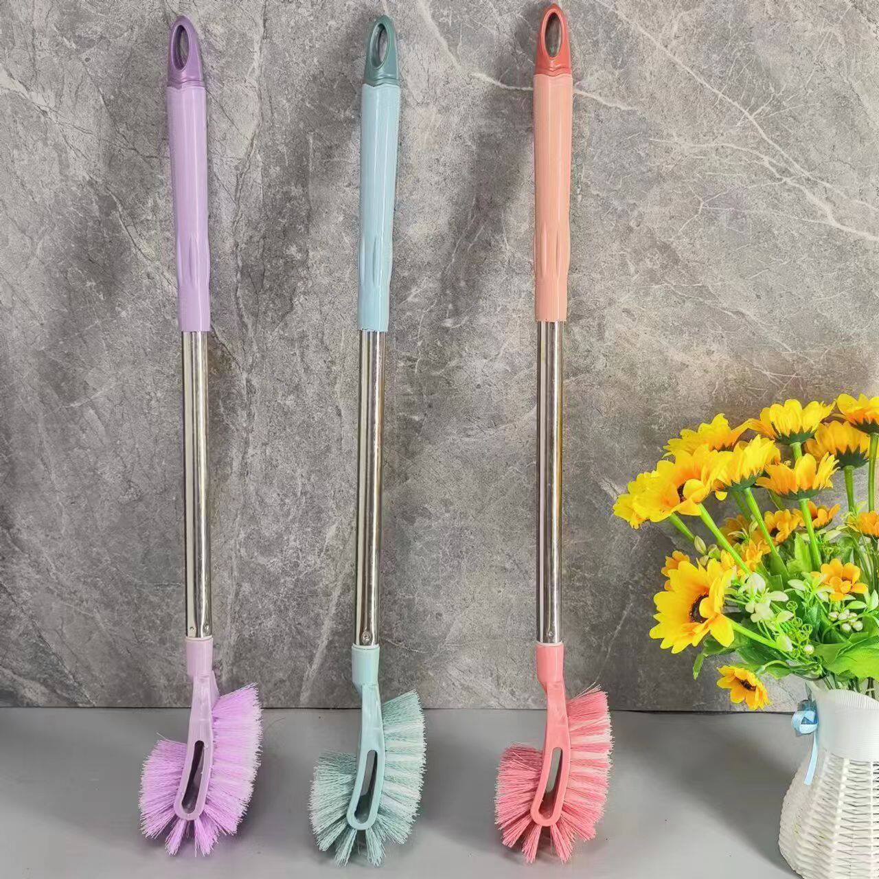 Thickened Long-Handled Double-Sided Soft-Bristled Toilet Brush for Cleaning Dead Corners, Bathroom Curved Toilet Brush, Gap Brush