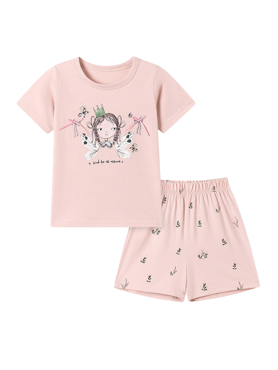 Children's Clothing Wholesale, Summer Girls' Short-sleeve Set, [Style] Cute Kids' 2-piece Outfit