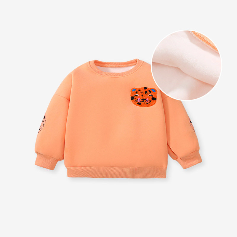 Ensemble sweat à capuche fille doublé polaire automne hiver, tenue enfant mignonne manche longue