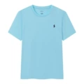 Round neck sky blue-green label