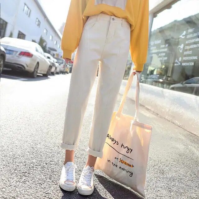 High Waisted Loose Fit Womens Jeans Korean Style Wide Leg Casual Comfortable Spring and Autumn Fashion Wholesale