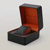 In-Stock Rain Silk Pattern Pu Leather Rounded Corner Watch Box Gift Box Stitched Watch Case Flip Cover Watch Display Storage Packaging Box