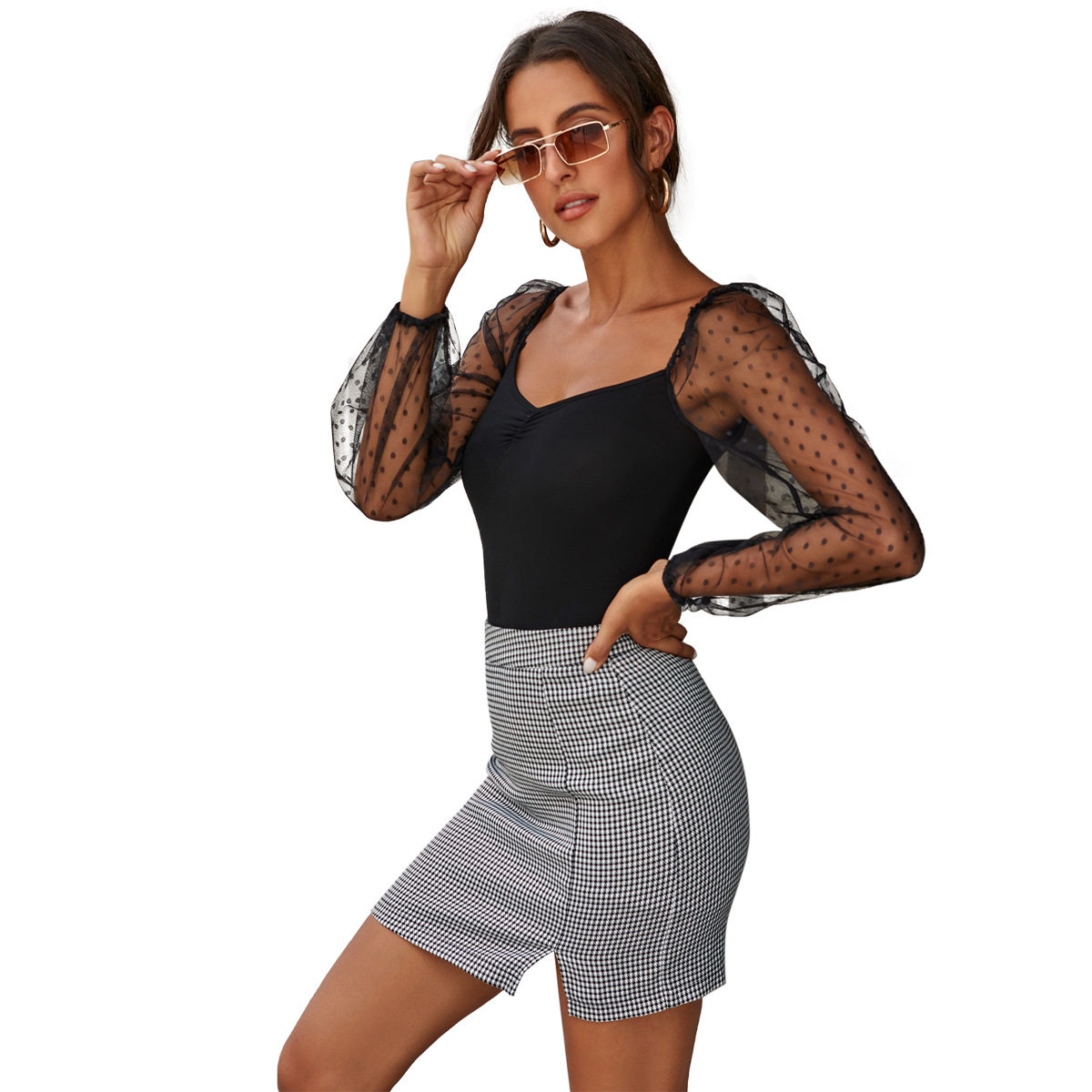 High Waisted Bodycon Mini Skirt Stylish Split Design Trendy for Women Perfect for Casual Outings Wholesale Available