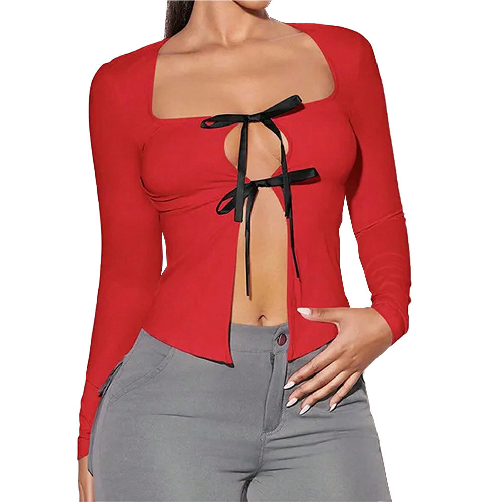 Unique Design Red T Shirt Spring Summer Style Sexy Fit Comfortable Fabric Womens Casual Wear Wholesale Available