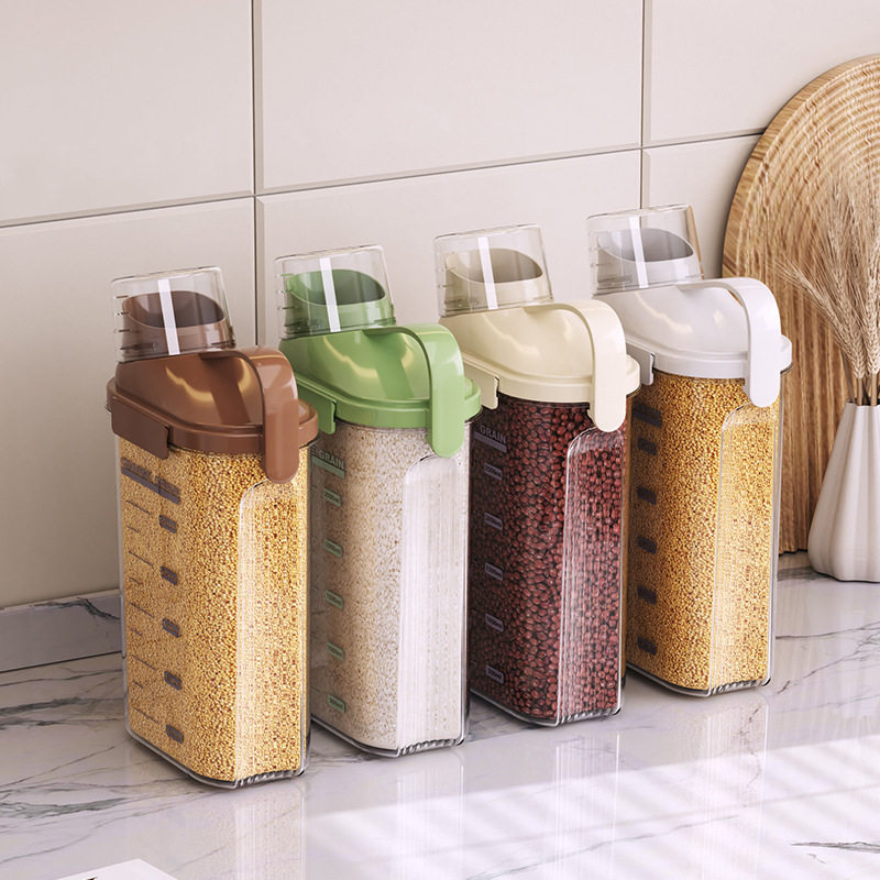 Food-Grade Sealed Jar, Grain Storage Box, Hand-Packed Rice Bucket, Household Insect-Proof and Moisture-Proof Flour Storage Jar