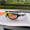 Black frame with orange-red lenses
