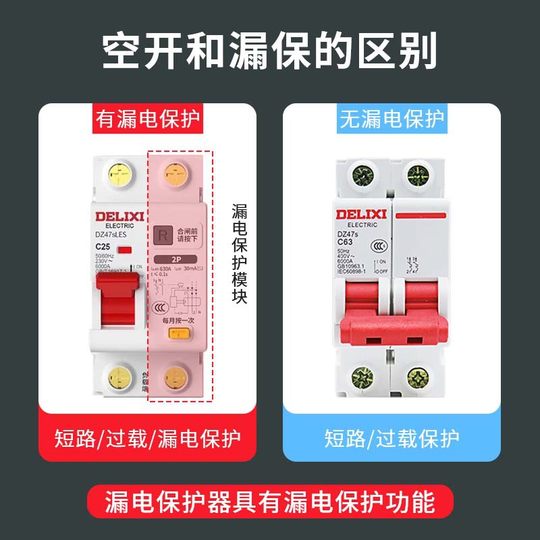 Delixi air switch Dz47s household miniature circuit breaker air switch 1p2p3p4p32a 63a