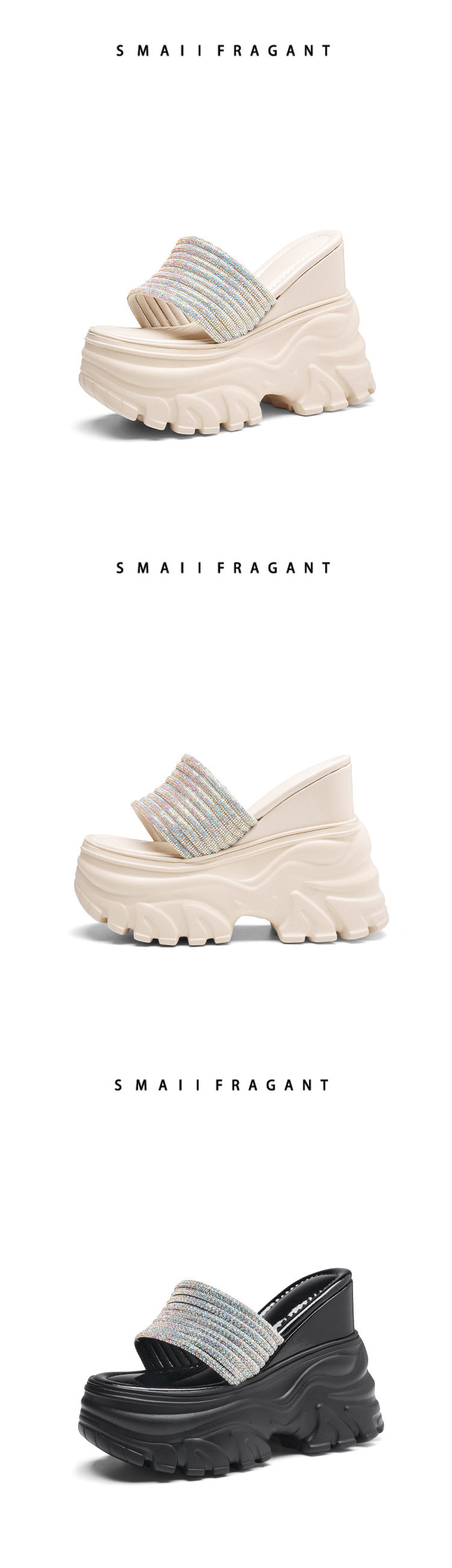 Dép sandal xỏ ngón nữ đế bệt mềm mại mùa hè — [Trắng kem], [Đen] chi tiết 8