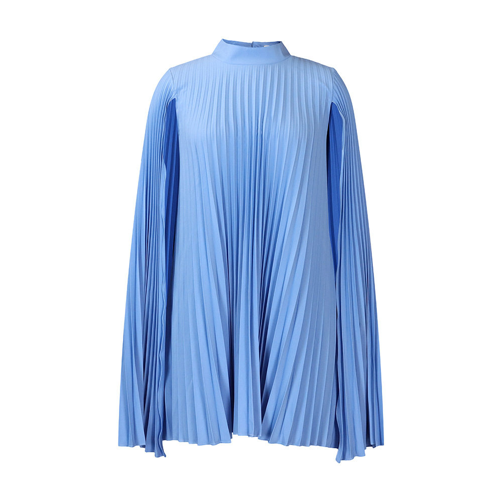 Plus Size Batwing Sleeve Dress Fashionable Loose Fit Pleated Design Elegant Style Spring Collection Wholesale