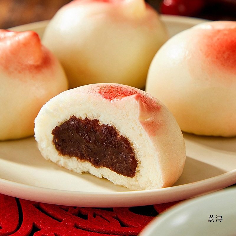 Miss Shoutao Bread Steamed Bread Birthday Old Man Bean Sand Bread Blessing Bread Bread Cartoon Buns Breakfast Semi-finished Products