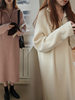 Maternity Dress Autumn and Winter Thick Knitted Sweatshirt Dress Mid-Length Sweater Dress Lapel Zipper High-End Wear