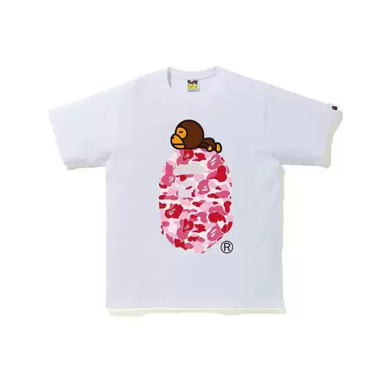 2026 New Cross-Border Foreign Trade Trendy Brand Bape Ape Letter Print 260g Short-Sleeve Pure Cotton T-Shirt Japanese Trendy Brand