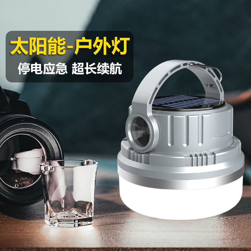Cross-border Solar Camping Lamp Multifunctional Camping Tent Lamp Horse Lamp Rechargeable Portable Lamp Household Bulb Lamp