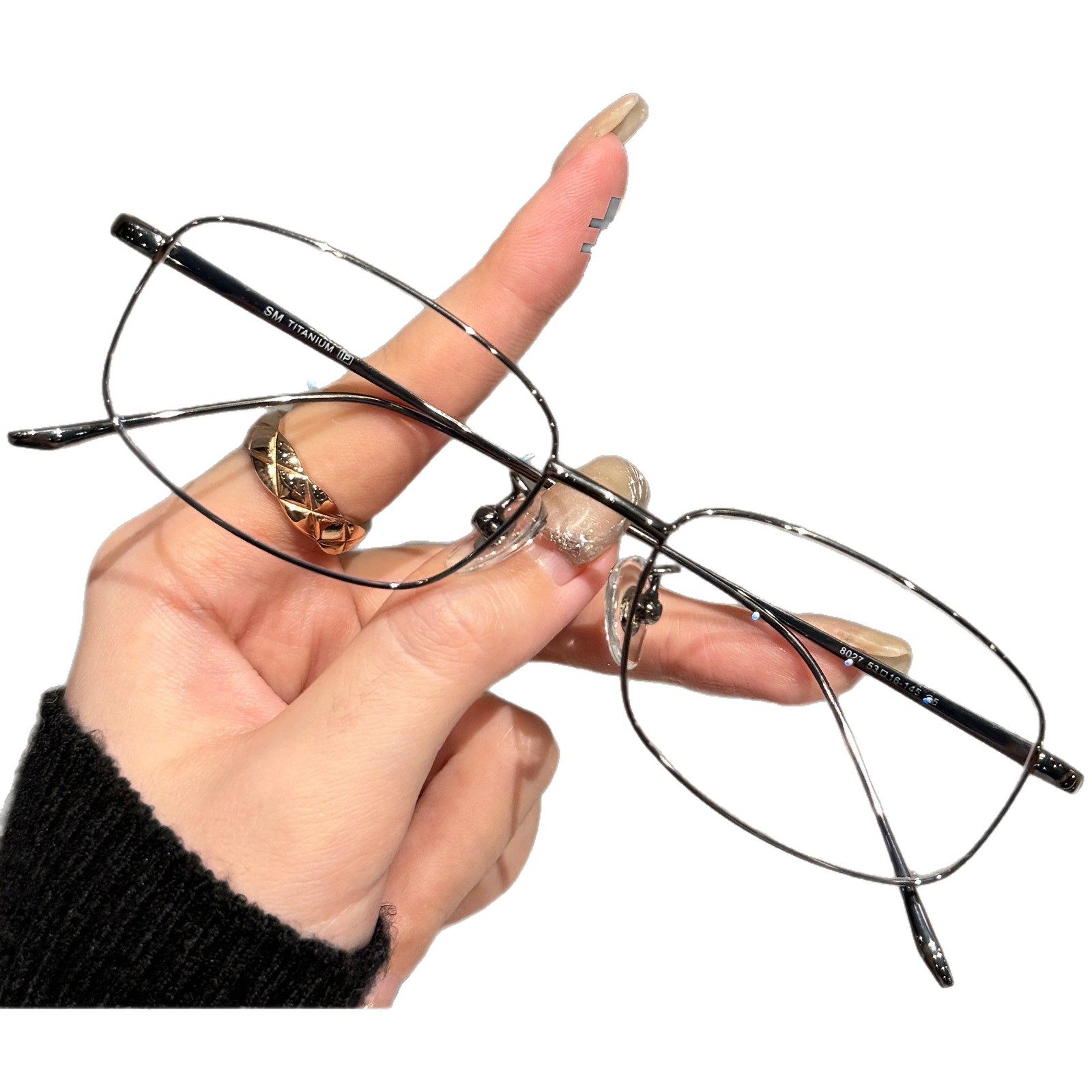 New Ultra-Light Square Frame Glasses for Short-Sighted Women, High-End Pure Desire Small Frame Korean Style Plain Anti-Blue Light Eye Glasses Frame