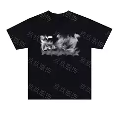 Cross-Border Direct Supply of Fashionable Printed Men's Short-Sleeved T-Shirts, Round-Neck Summer Sweat-Absorbent Pure Cotton Casual Sports Half-Sleeved T-Shirts