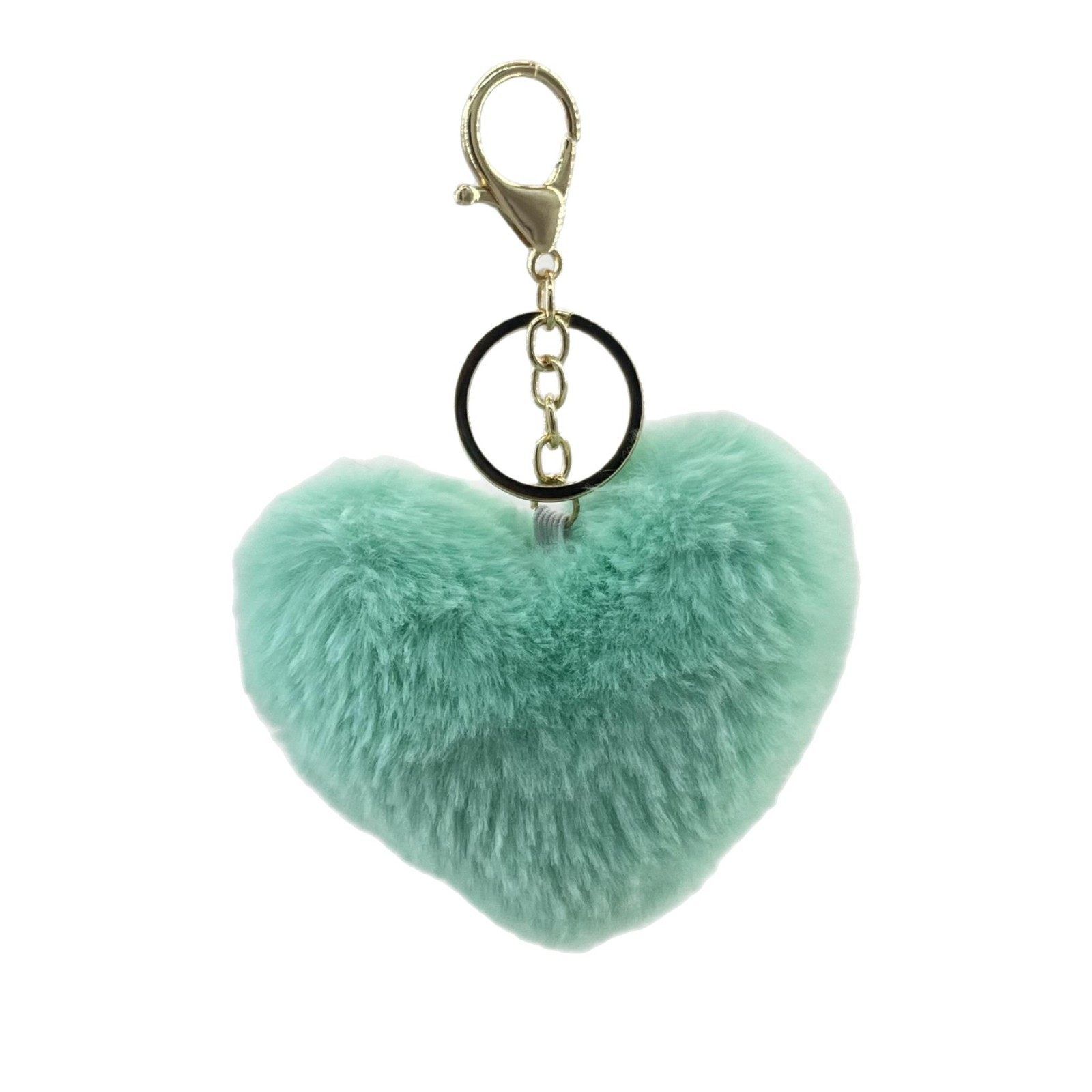 Hot Selling Plush Peach heart keychain love hair ball keychain pendant ladies bags car ornaments wholesale